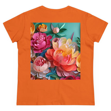 Peonies in Full Bloom Women's Midweight Cotton Tee