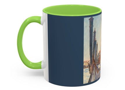 Gondola Moorings on the Grand Canal by John Singer Sargent Colorful Mugs (11oz, 15oz)