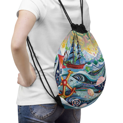 Nautical Patterns Drawstring Bag