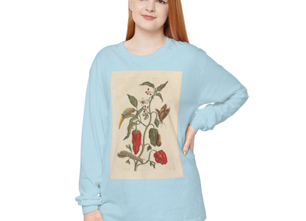 Botanical Pl.15 by Maria Sibylla Merian Garment-dyed Long Sleeve T-Shirt