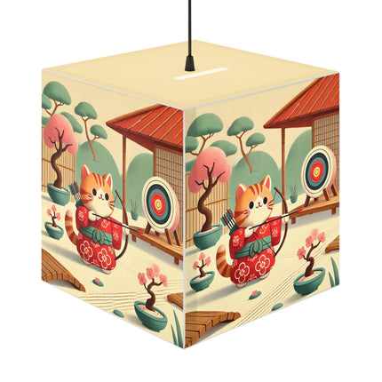 🏹🌸 Archer Kitten in the Zen Garden Light Cube Lamp – Focus, Whimsy & Zen Balance