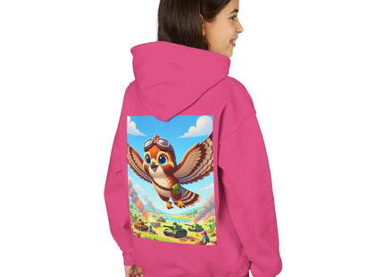 Red-Tailed Hawk in Battle Youth Heavy Blend Hooded Sweatshirt