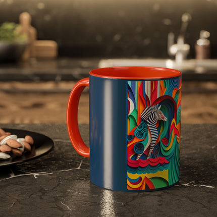 Surfing Zebra Colorful Mugs (11oz, 15oz)