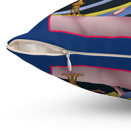 Smoke and Secrets: A Glamorous Encounter in Prohibition Era Spun Polyester Square Pillow
