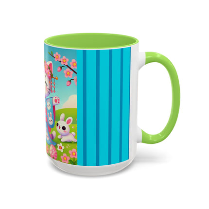Springtime Kitten’s Easter Joy Colorful Mugs (11oz, 15oz)