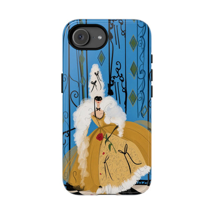 🎭🌹 The Lady At The Masquerade Gates Phone Case – Art Deco Fashion Illustration