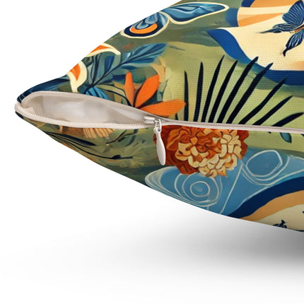 Fairy Waltz in the Butterfly Garden Spun Polyester Square Pillow