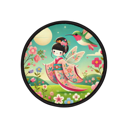 Geisha Fairy and the Hummingbird Blossom Iron-On Patches