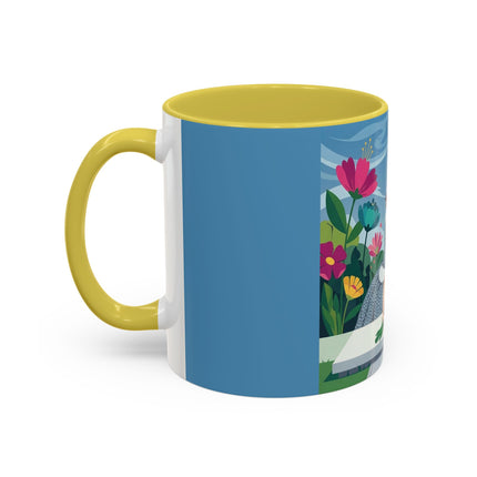 The Lady Of The Secret Garden Colorful Mugs – Art Deco Botanical Elegance