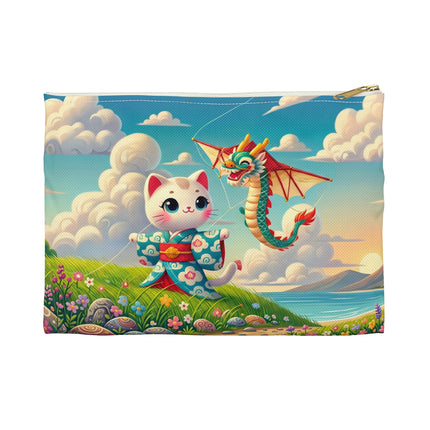 Geisha Kitten and the Dragon Kite Accessory Pouch – Joyful Flight & Dragon Spirit