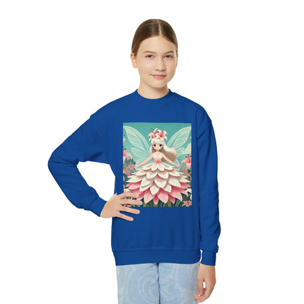 Lily Fairy in Bloom Youth Crewneck Sweatshirt – Grace, Renewal & Gentle Magic