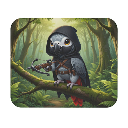The African Grey Sentinel Mouse Pad – Quiet Strength & Woodland Adventure