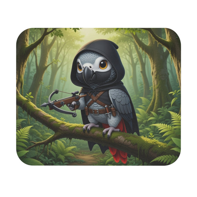 The African Grey Sentinel Mouse Pad – Quiet Strength & Woodland Adventure