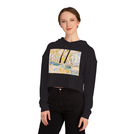 Saint-Tropez by Paul Signac Women’s Cropped Hooded Sweatshirt