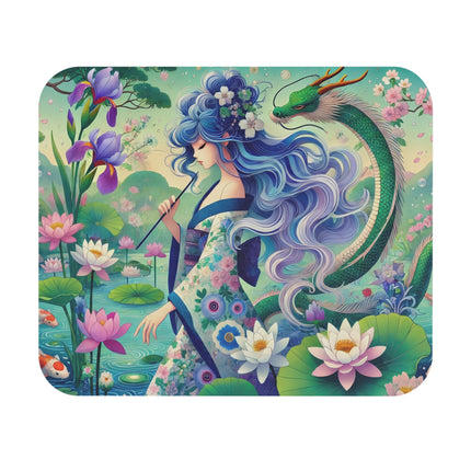 Fairy of the Koi Pond Mouse Pad – Mystical Harmony & Pond Enchantment
