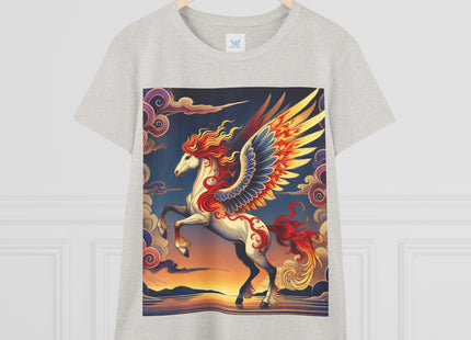Flame-Winged Horse at Sunset Women's Midweight Cotton Tee