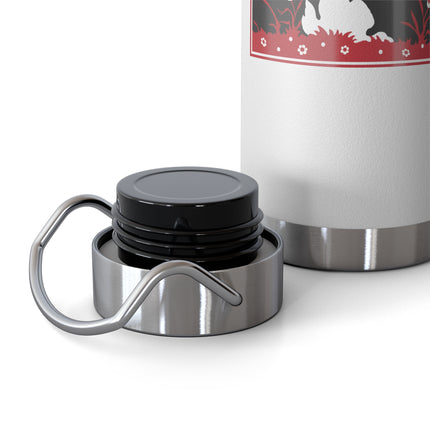 The Enchanting White Terrier with a Red Bow Copper Vacuum Insulated Bottle, 22 oz