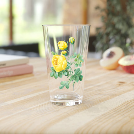 Yellow Rose Botanical Illustration by Pierre-Joseph Redouté Glass, 16oz