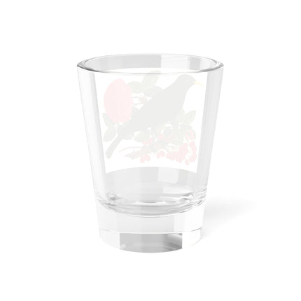 Blackbird & Rose Shot Glass – Timeless Elegance & Nature's Harmony