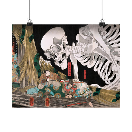 Mitsukuni Defying the Skeleton Spectre by Utagawa Kuniyoshi Matte Horizontal Posters
