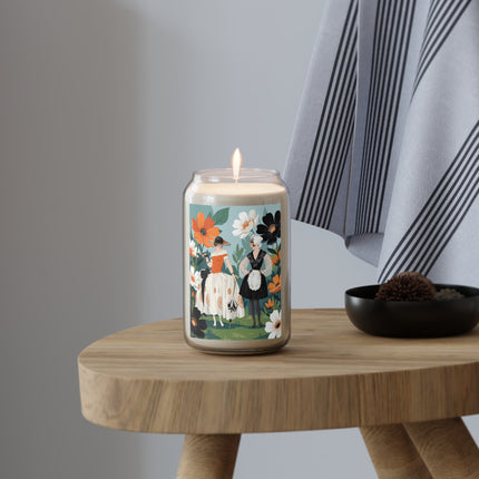 🌸☕ The Garden Tea Companions Scented Soy Candle – Art Deco Floral Fashion