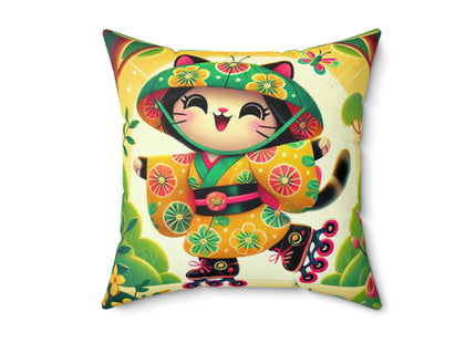 Firefly Dance on Wheels Spun Polyester Square Pillow