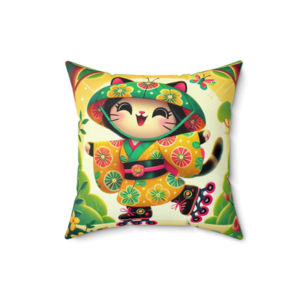 Firefly Dance on Wheels Spun Polyester Square Pillow