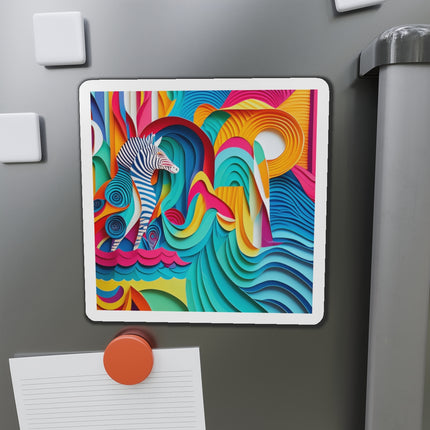 Surfing Zebra Die-Cut Magnets (5 Sizes)