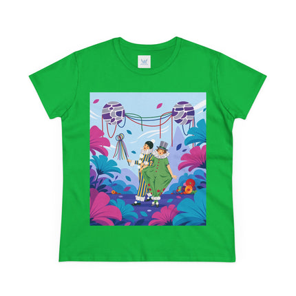 🎭🌸 The Garden Masquerade Cotton Tee – Art Deco Floral Whimsy