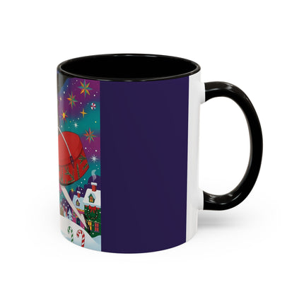 🎁✨ The Lady Of The Christmas Hatbox Colorful Mug – Art Deco Holiday Fantasy