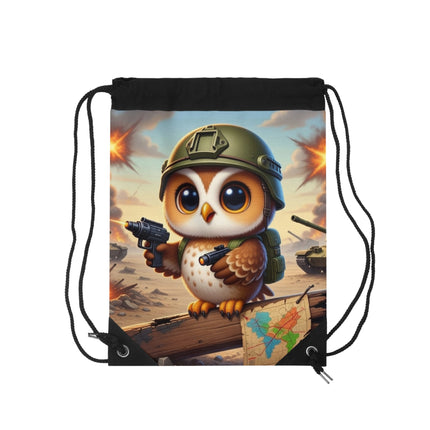 The Owl on the Front Lines Drawstring Bag – Courage, Wisdom & Quiet Strength