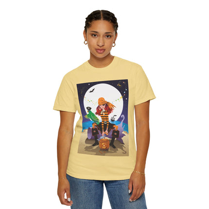 Moonlit Pirate Halloween Unisex Garment-Dyed T-shirt