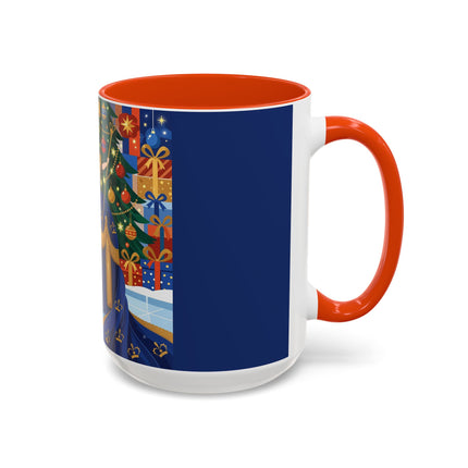 👑🎄 The Christmas Queen Of Golden Bells Colorful Mug – Art Deco Holiday Elegance