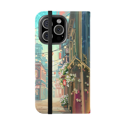 🦝✨ Cybernetic Red Panda Flip Case – Neon Charm & Futuristic Wonder