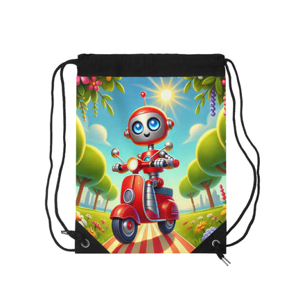The Traveling Robot Drawstring Bag – Adventure, Curiosity & Playful Discovery