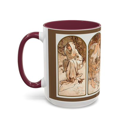 The Seasons by Alphonse Maria Mucha Colorful Mugs (11oz, 15oz)
