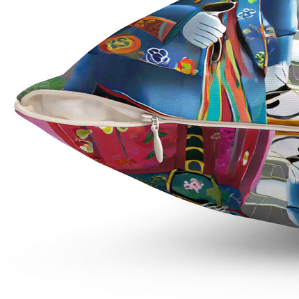 Cyber Punk Robots Spun Polyester Square Pillow