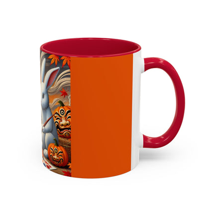 Halloween Rabbit’s Kabuki Jack-o’-Lanterns Colorful Mugs (11oz, 15oz)