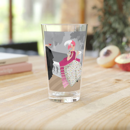 The Red Bird Pint Glass – Gentle Storybook Charm & Elegant Whimsy