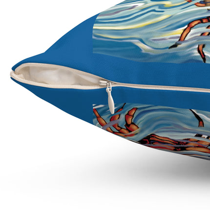 Playful Waves and Fashion Follies Spun Polyester Square Pillow