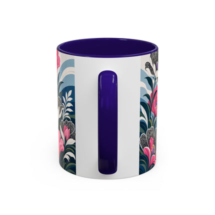 🌸🎀 The Pink Lace Garden Promenade Colorful Mug – Art Deco Fashion Elegance