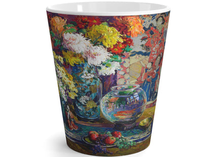 Fish, Fruits, and Flowers by Kathryn E. Cherry Latte Mug