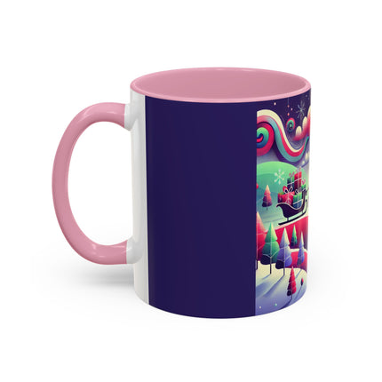 Festive Reindeer Flight Colorful Mugs (11oz, 15oz)