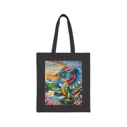 Chinese Dragon Cotton Canvas Tote Bag