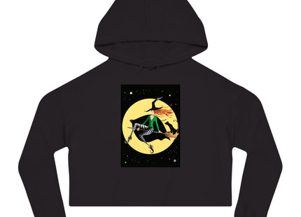 A Witch’s Moonlit Flight Women’s Cropped Hooded Sweatshirt