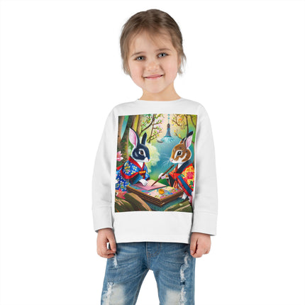 Fairy Animals Writing Wishes Toddler Long Sleeve Tee