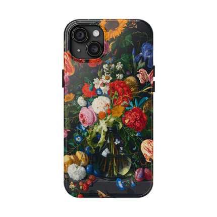 🌺🌙 The Midnight Garden Abundance Phone Case – Art Deco Floral Still Life