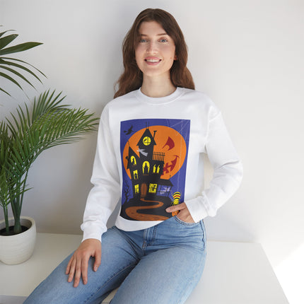 Halloween Night at the Haunted House Unisex Heavy Blend™ Crewneck Sweatshirt