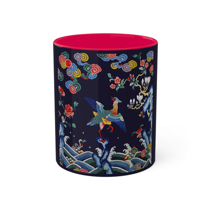 Rank Badge with Mandarin Duck Colorful Mugs, 11oz