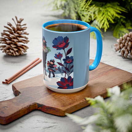 🎁🌺 The Christmas Gift Garden Stroll Colorful Mug – Art Deco Holiday Fantasy